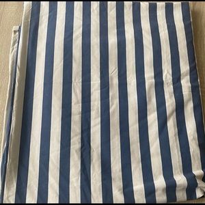 Navy Blur & White Stripped Double Duvet Cover